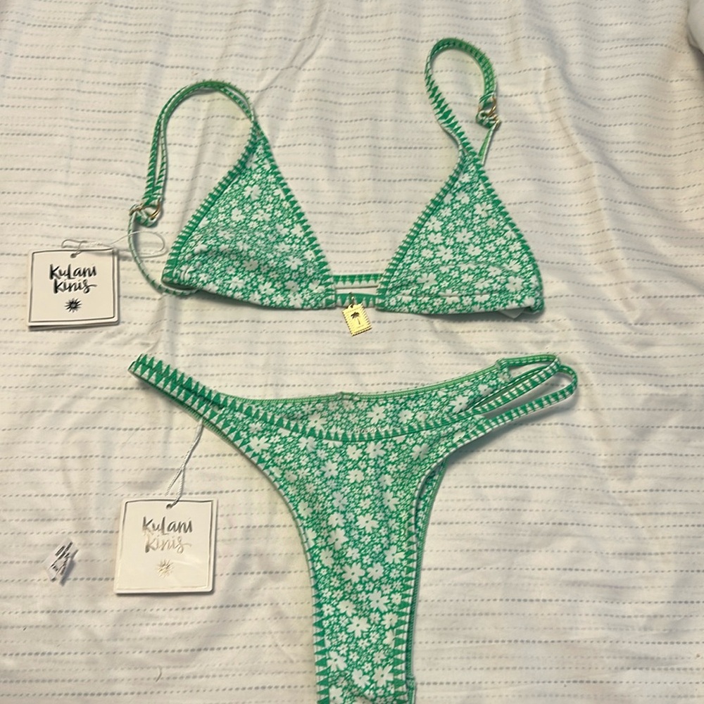 COPY - Kulani Kinis Strappy Cheeky Bikini Bottoms XS Color: Tequila Spritz NWT !